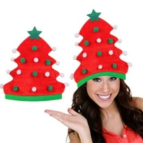 Festive Christmas Tree Hat for Adults & Kids - Soft Fabric Holiday Party Hat with 3D Design,Lightweight Xmas Decoration for Christmas Day,Santa Party,and Holiday Gatherings