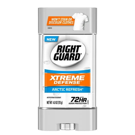 - Right Guard Xtreme Defense 5 Antiperspirant Deodorant Gel, Arctic Refresh, 4 Ounce