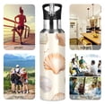 thumbnail image 7 of Yayeee 20oz Insulated Water Bottle Double Wall Stainless Steel with Flip Straw Lid, Beige Seashell, 7 of 7