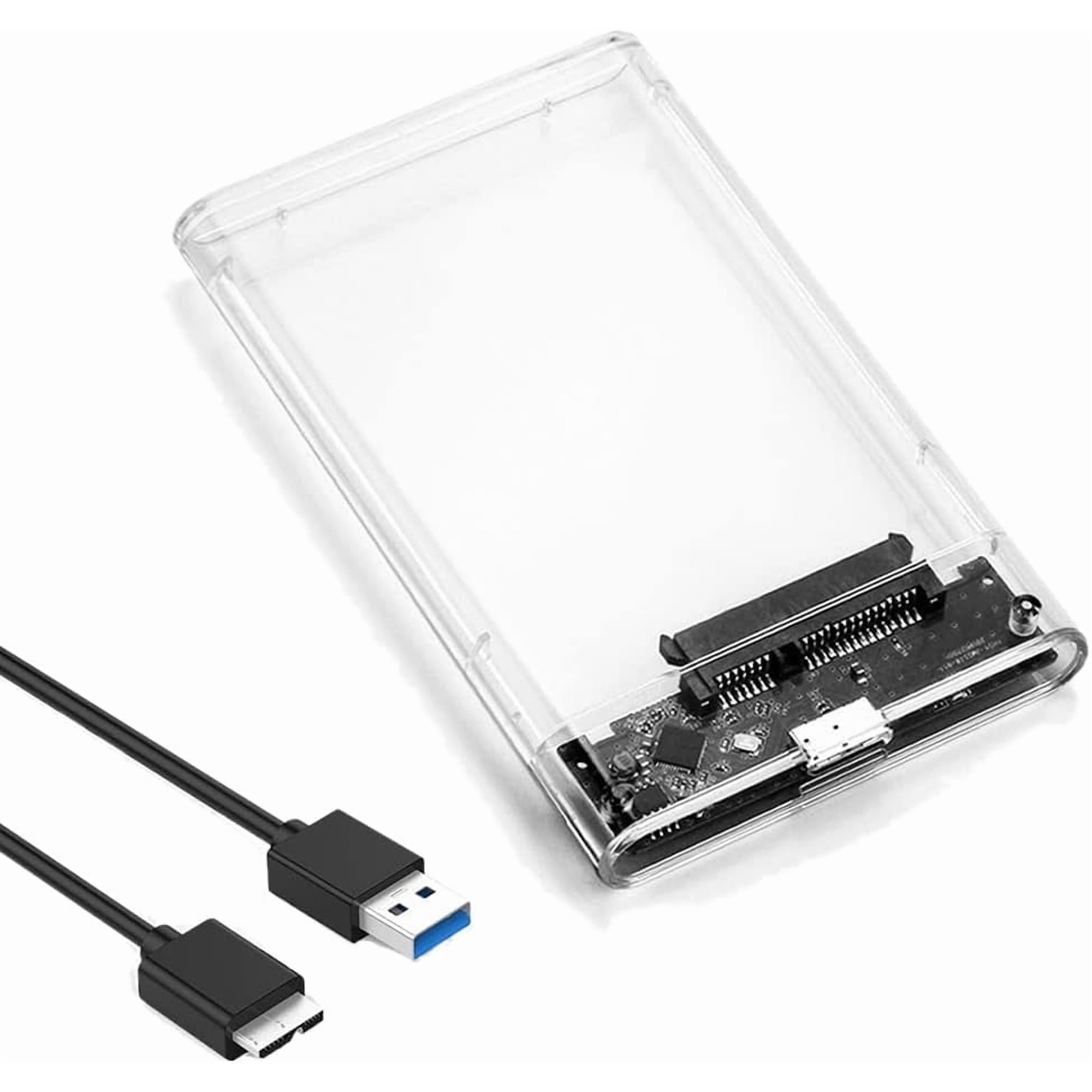 Tianle 2.5" Hard Drive Enclosure, SATA to USB 3.1 6Gbps Tool-Free Clear External Hard Drive Enclosure Compatible with 2.5 SATA SSD/HDD Caddy, PS5/4 Xbox TV Laptop MacBook PC