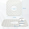 thumbnail image 3 of 2 Pack Silicone Sink Protectors for Kitchen Sink - 12" x 11" Kitchen Sink with Center Drain Accessory, Non-Slip Heat-Resistant Mat for Bottom of Porcelain Stainless Steel, Dishwasher Safe, 3 of 8
