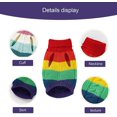 thumbnail image 2 of Abrigo de perro, suave, cálido, tejido de ganchillo, cachorro de invierno, ropa de abrigo de rayas de arco iris para perros pequeños medianos, tamaño rojo Xs Feliz Sencillez, 2 of 5