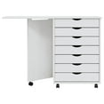 thumbnail image 4 of vidaXL 1 Piece MOSS 7 Drawer Chest w Desk and Wheels Gray Solid Pinewood For Ages 10+ and Adults, 4 of 30