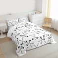 thumbnail image 3 of Manfei White Grey Golf Queen Comforter Set, Cartoon Sports Ball Print Bedding Comforter Set, Teen Boy Girl Kid Reversible Bedding Set, Lightweight Room Decor, 3-Piece, 3 of 8