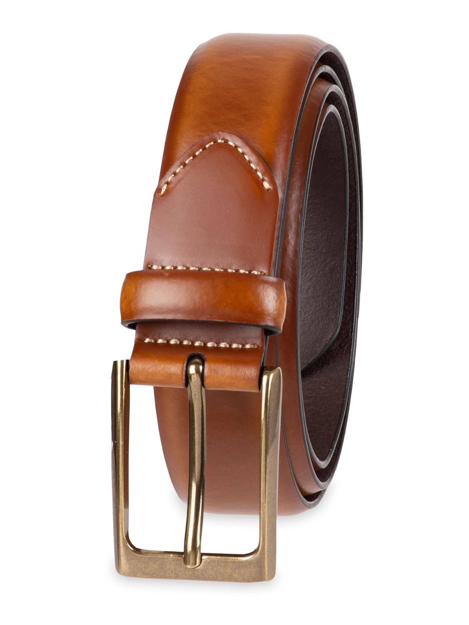 Leatherboss Genuine Leather Dress Belt – Men’s Big & Tall Size 58, Brown, Western Style