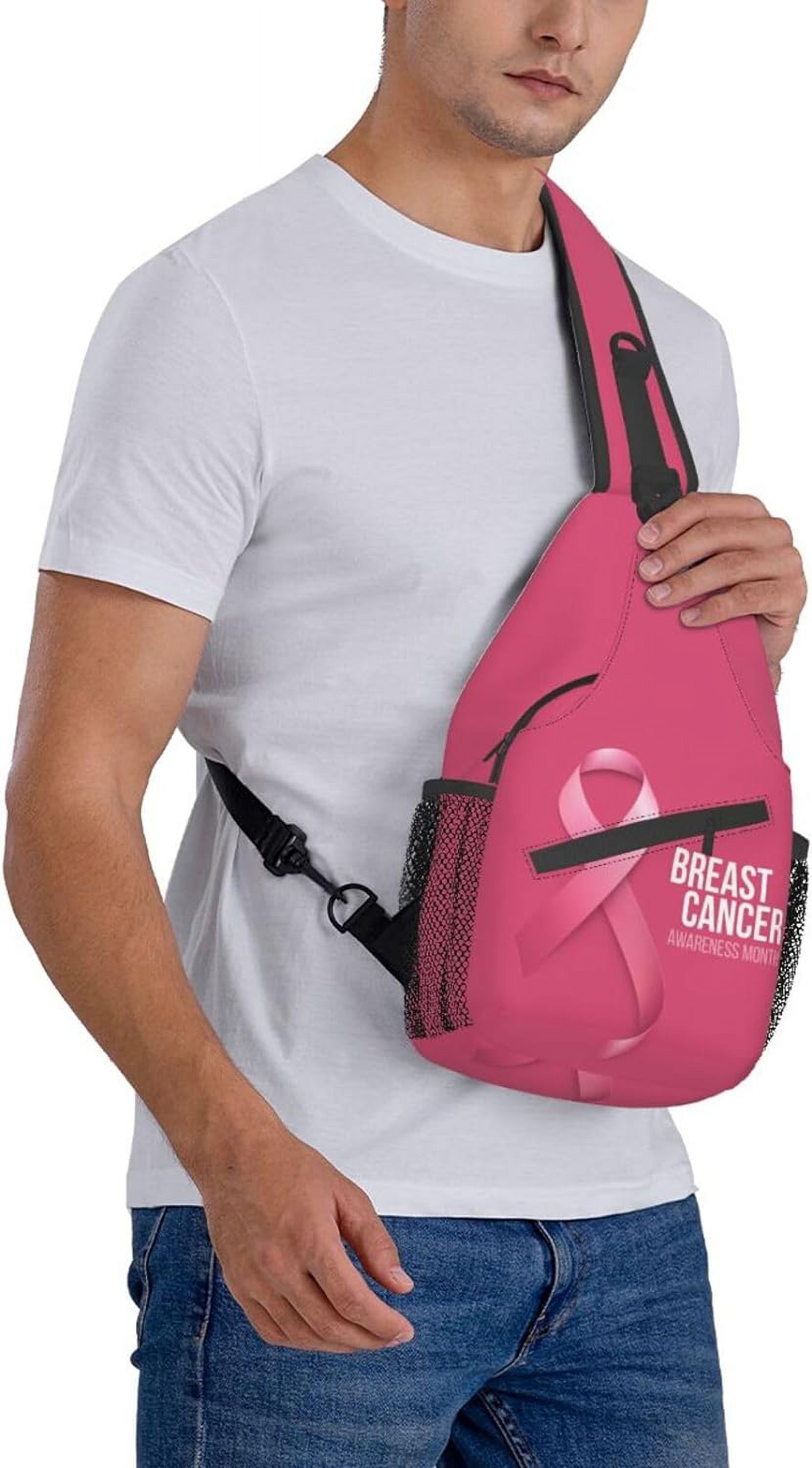 Breast Cancer Awareness Month Sling Bag Crossbody Hiking Travel Chest Bags Backpack Shoulder Daypack for Women Men