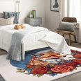 thumbnail image 3 of Wildlife Fox Area Rug 4x5, Animal Rugs for Bedroom Living Room, Floral Carpet, Machine Washable Rug, Non Slip Soft Low Pile Rugs Home Decor T6&-85, 3 of 7