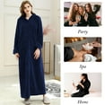 thumbnail image 4 of LOFIR Womens Zipper Front Robe, Long Plush Hooded Fleece Soft Bathrobes for Women Housecoat Sleepwear Pajamas, 4 of 6