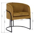 thumbnail image 7 of 25.8 Inch Tufted Velvet Armchair, Upholstered Barrel Armchair with Metal Frame and Thick Cushion, Modern Accent Single Sofa Chair for Living Room Club Bedroom, Orange, 7 of 7