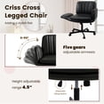 thumbnail image 6 of Waleaf Criss Cross Chair with Wheels & Armrests, Criss Cross Office Swivel Chair, PU Leather Vanity Chair with Back, Beige Comfortable Adjustable Vanity Desk Chairs for Home Office and Bedroom, 6 of 7