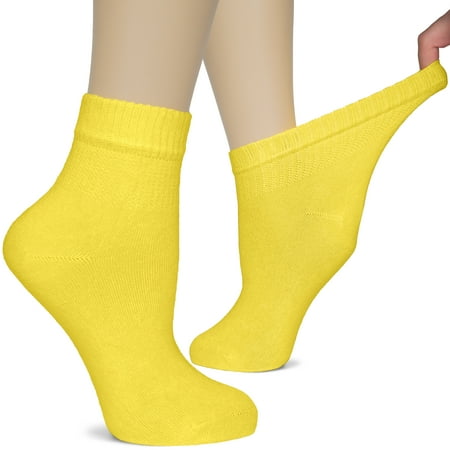 

Hugh Ugoli Women s Bamboo Ankle Loose Fit Diabetic Socks 3 Pairs Yellow Shoe Size: 10-12