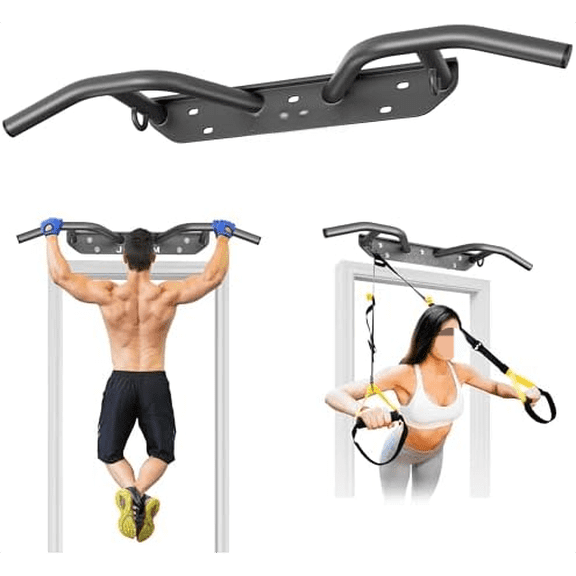 Wall Mounted Pull Up Bar - Chin Up Bar, Pull-Up Bar Support Beam or Joist Mounted, Multifunctional Fitness Bar, 600LBs Capacity