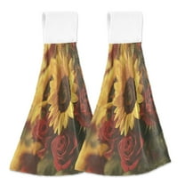 BZSMCE Hanging Hand Towels Fashion Twilight Reflections Pattern 2-Pack - Velcro Style Bathroom Kitchen Towels