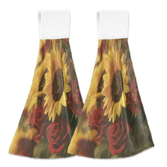 BZSMCE Hanging Hand Towels Fashion Twilight Reflections Pattern 2-Pack - Velcro Style Bathroom Kitchen Towels