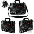thumbnail image 3 of LSS 17 inch Laptop Sleeve Bag with Side Pocket, Soft Handle & Removable Strap for 16" to 17.4" - Red Eye Dark Ghost Zombie Skull, 3 of 3