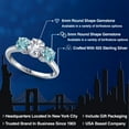 thumbnail image 2 of Gem Stone King 925 Sterling Silver White Created Sapphire and Blue Zircon Engagement Ring for Women | 2.70 Cttw | Round 6MM | Gemstone September Birthstone | Size 7, 2 of 6