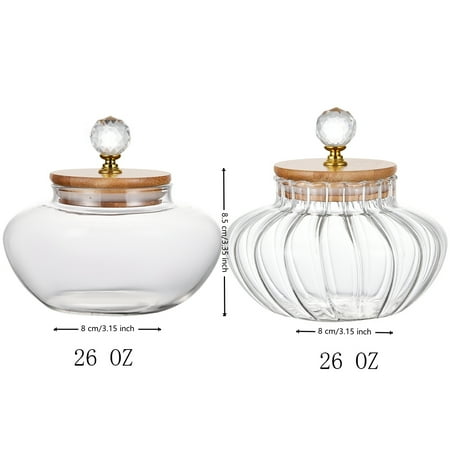 WOS Professional Glass One Touch Lid Food Storage Canisters with Lids, Set of 2