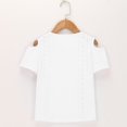 thumbnail image 6 of Mercatoo Girls Cold Shoulder T-Shirt Hollow Out Eyelet Tunic Blouse Tween Girls Trendy Going Out Blouses Cute T-Shirt Summer Tops, 6 of 8