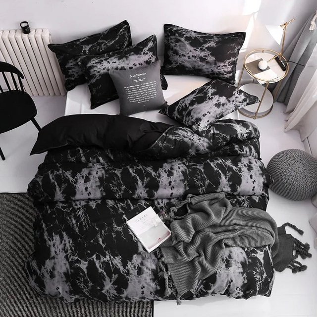 3Pcs Juego de Funda Nórdica con Fundas de Almohada - Juego de Cama de Edredón para Queen/King