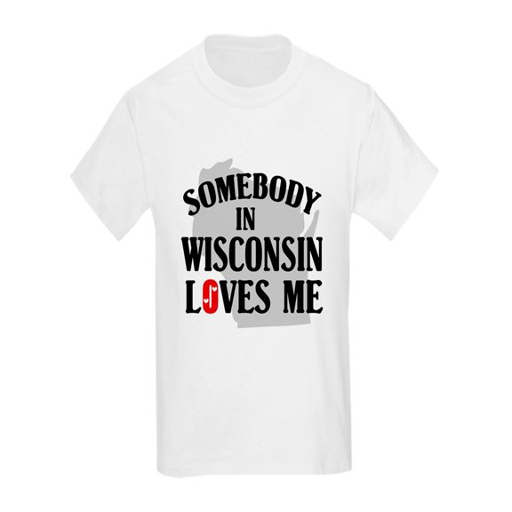 CafePress - Somebody In Wisconsin Kids T Shirt - Kids Light T-Shirt