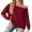 01-Wine Red, variant on JWD Womens Off Shoulder Tops Long Sleeve Casual Loose Fit Pullover Shirts Relaxed Fit Blouse Wine Red L