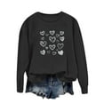 thumbnail image 2 of YueHuiYing Women's Round Neck Valentine's Day Heart-Shaped Printed Long Sleeved Top Lover Day Sweatshirt, 2 of 5