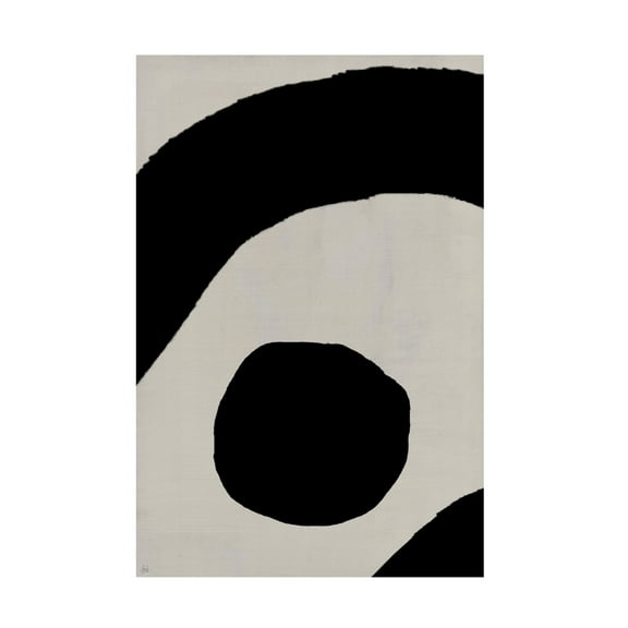 Canvas Wall Art - Line and Brush 'Circle and Arcs 2' Wall Art for Living Room, Bedroom, or Office Décor by Trademark Fine Art - 12 x 19 Inches