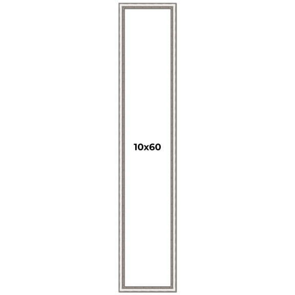 10x60 Frame Silver Real Wood Picture Frame Width 1.25 Inches | Interior Frame Depth 0.5 Inches |