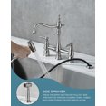 WOWOW Bridge Centerset Kitchen Sink Faucet, Deck Mount Brass Kitchen
