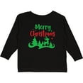 thumbnail image 3 of Inktastic Merry Christmas, Rudolph, Stars - Red Green Boys or Girls Long Sleeve Toddler T-Shirt, 3 of 5