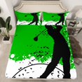 thumbnail image 2 of Manfei Cartoon Golf Print Twin Sheet Sets, White Green Watercolor Twin Fitted Sheet, Teens Kids Boys Girls Flat Sheet, Breathable Home Decor, 3 Pieces, 2 of 7