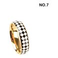 thumbnail image 2 of kurtrusly Checkerboard Pattern Ring Stylish Female Jewelry Simple Colors Geometric Fingers Rings Fashion Accessory Festival Gift Golden Size 7, 2 of 9