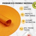 thumbnail image 2 of Xmushyra Round Placemats Set of 6, 15 inch Braided Table Mats, Heat Resistant Washable Place Mats for Dining Table, Kitchen and Outdoor Dining, Yellow, 2 of 6