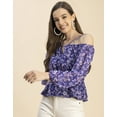 thumbnail image 5 of Moomaya Long Sleeves Off Shoulder Printed Top - Women's Stylish Peplum Top, 5 of 9