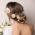 thumbnail image 3 of 12 piezas de clips para el cabello con flores falsas, accesorios para el cabello de flores para mujeres y niñas, rosa y blanco, 3 of 7