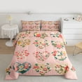 thumbnail image 3 of Feelyou Kawaii Love Heart Bedding Comforter Set for Teen, Anniversary Flower Floral Twin Comforter Sets, Girly Pink Cartoon Reversible Bedding Set, Ultra Soft Bedroom Decor, 2-Piece, 3 of 9