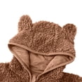 thumbnail image 4 of Snowsuit Bear Ear Hooded Jumpsuit Fleece Newborn Baby Fleece Footie Snowsuit Winter Bunting Onesie Warm Hooded Romper Jumpsuit Outfits for Girls Boys Brown 9 Months, 4 of 6