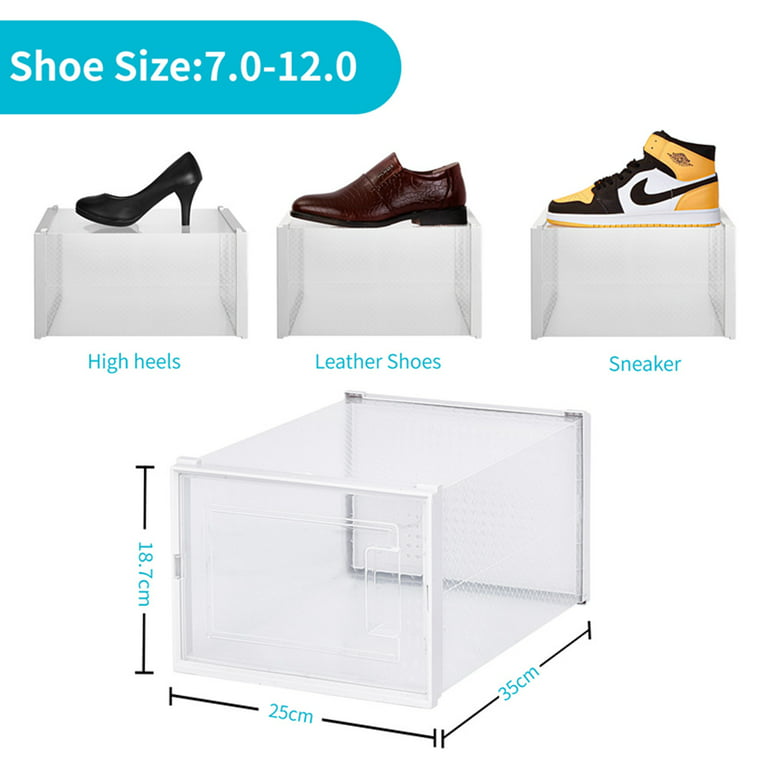 WWANSEASY 6 Piece Shoes Organizer,Stackable Zapateras Organizer For Shoes,  As Shoe Box Organizer And Clear Shoe Box,For Display Sneakers,Easy