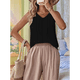 thumbnail image 4 of Camisetas de Sin Mangas para Mujer, Blusas Informales Holgadas con Cuello en V, Blusas Tipo Túnica, Color Negro, Talla L, 4 of 9