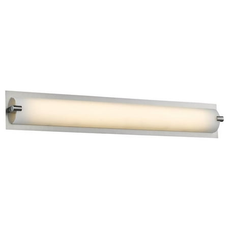 

Avenue Lighting Cermack St. Collection brushed nickel aluminum and frosted glass LED bathroom vanity fixture. - 26