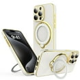 thumbnail image 4 of Innens Case with Built-in Lens Protector for iPhone15/15 Plus/15 Pro/15 Pro Max Magnetic Plating Cover, White, 4 of 15