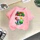 thumbnail image 3 of Camiseta de verano de la marca de dibujos animados Mario, cómoda para niños, informal, de calle, con diseño de sol, para niños y niñas, ropa bonita de estilo Harajuku para niños y hermanos, 3 of 5