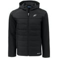 thumbnail image 2 of Men's Cutter & Buck Black Philadelphia Eagles  Evoke PrimaLoft Hybrid Eco Softshell Recycled Full-Zip Hooded Jacket, 2 of 3