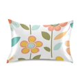 thumbnail image 7 of Yayeee Pillowcase Queen Size Set of 2 Satin Wrinkle Resistant Pillow Case, Orange Retro Flower, 7 of 7
