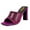 Fuchsia, variant on FSJ Women Open Square Toe Glitter Mule Heels Slip on High Chunky Heeled Sandals Shiny Summer Dressy Beach Slides Size 8 Red
