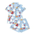 thumbnail image 4 of Ruyelune Blue Halloween Pj Set Top and Shorts With Pockets Women's Halloween Pajamas Pumpkin Ghost Pjs Button Down 2 Piece Lounge Set S, 4 of 4