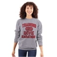 thumbnail image 3 of Training For Movie Marathon Unisex Plus Fleece Graphic Sweatshirt Brisco Brands 2X, 3 of 5