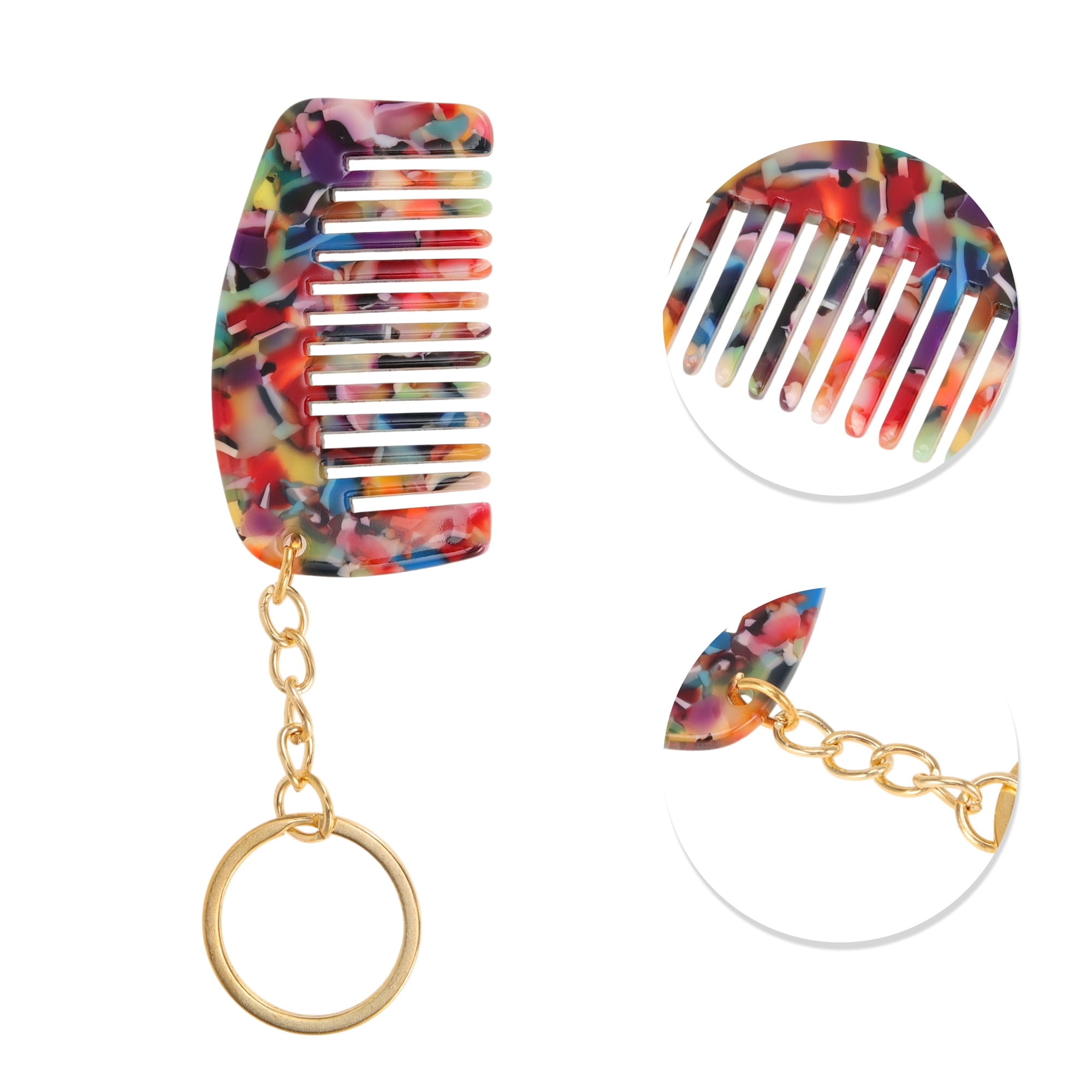 Unique Bargains 1 Pc Portable Mini Keychain Hair Comb for Making hair Smooth Assorted