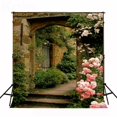 thumbnail image 2 of EREHome Polyester Fabric Photo Backdrop Background Pink Rose Brick Arch Door Background for Photographer Backdrop for Wedding Pictures 5x7ft, 2 of 2