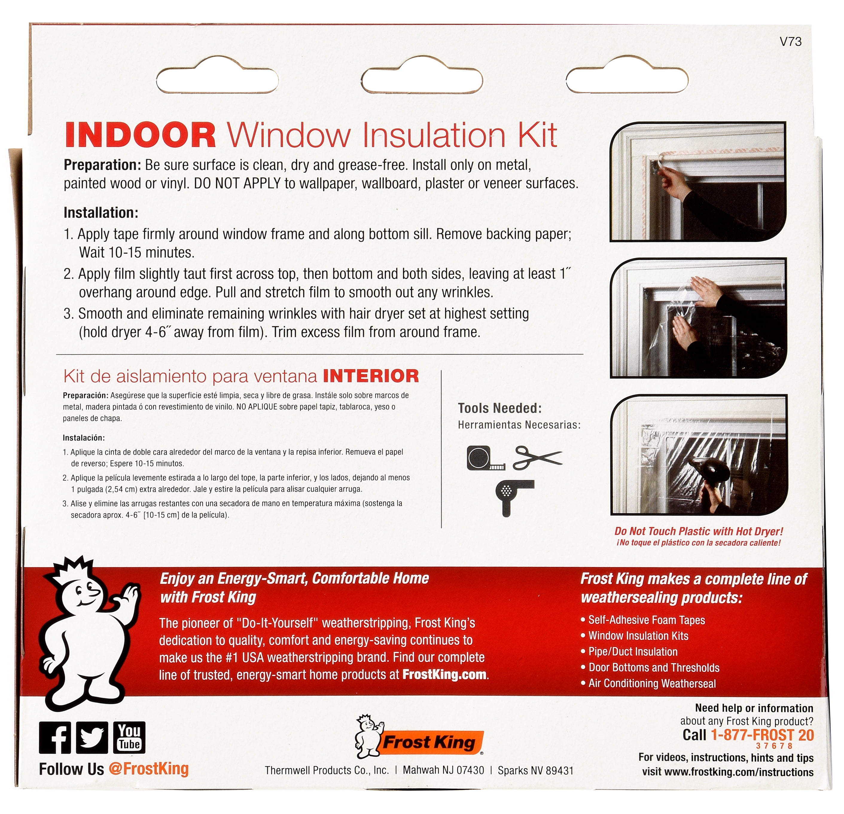 EZ Roll 3 Pc Clear Window Insulation Shrink Kit by Frost King at